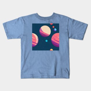 Colorful planets pattern Kids T-Shirt